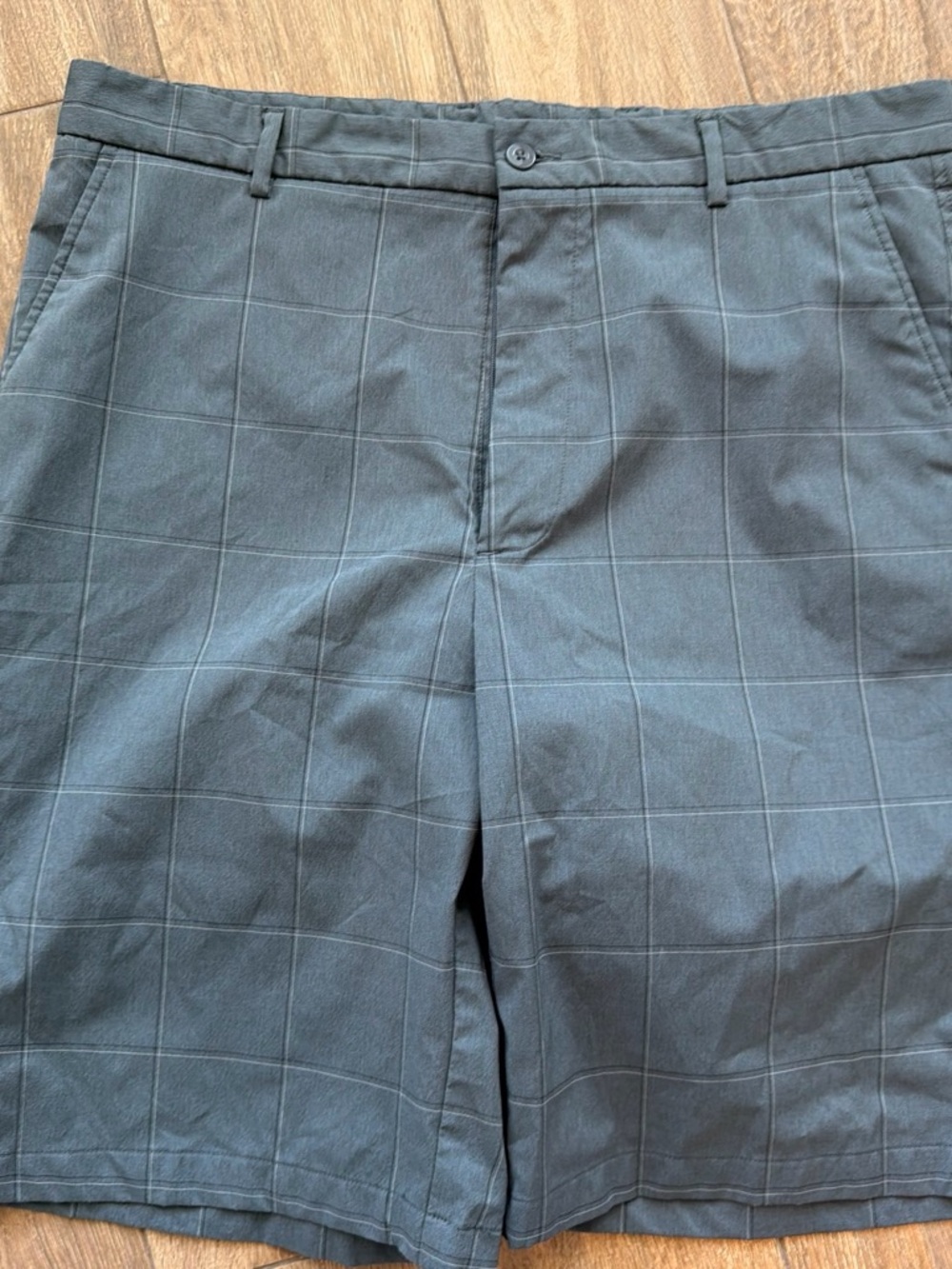 Men's Flat Front Windowpane Shorts - Gray